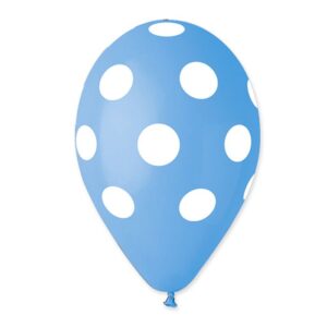 ART. P513 SET 100 PALLONCINI ALL. AROUND 12" CM. 30 POIS TURCHESE, PER PARTY, FESTA, COMPLEANNO