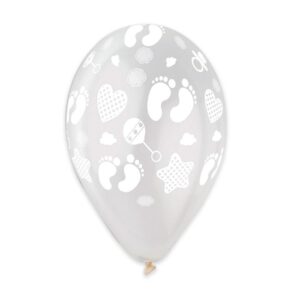 ART. P525 SET 50 PALLONCINI ALL AROUND 12" CM. 30 BABY CRYSTAL PER PARTY, FESTA, COMPLEANNO