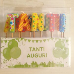 CANDELINE CON SCRITTA "TANTI AUGURI" PER COMPLEANNO, FESTE, PARTY ED OCCASIONI SPECIALI