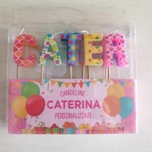 CANDELINE DI COMPLEANNO PERSONALIZZATE CON NOME "CATERINA" PER FESTE, COMPLEANNI, PARTY ED OCCASIONI SPECIALI