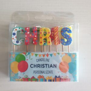 CANDELINE DI COMPLEANNO PERSONALIZZATE CON NOME "CHRISTIAN" PER FESTE, COMPLEANNI, PARTY ED OCCASIONI SPECIALI
