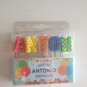 CANDELINE DI COMPLEANNO PERSONALIZZATE CON NOME "ANTONIO" PER FESTE, COMPLEANNI, PARTY ED OCCASIONI SPECIALI