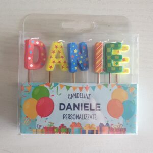 CANDELINE DI COMPLEANNO PERSONALIZZATE CON NOME "DANIELE" PER FESTE, COMPLEANNI, PARTY ED OCCASIONI SPECIALI