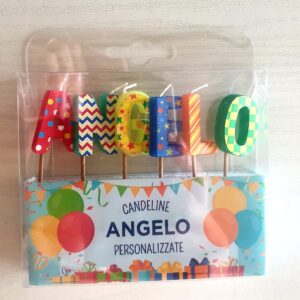 CANDELINE DI COMPLEANNO PERSONALIZZATE CON NOME "ANGELO" PER FESTE, COMPLEANNI, PARTY ED OCCASIONI SPECIALI