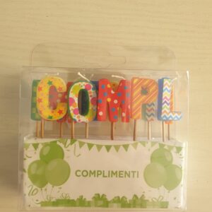 CANDELINE CON SCRITTA "COMPLIMENTI" PER FESTE, PARTY, LAUREA