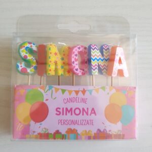 CANDELINE DI COMPLEANNO PERSONALIZZATE CON NOME "SIMONA" PER FESTE, COMPLEANNI, PARTY ED OCCASIONI SPECIALI