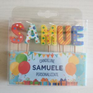 CANDELINE DI COMPLEANNO PERSONALIZZATE CON NOME "SAMUELE" PER FESTE, COMPLEANNI, PARTY ED OCCASIONI SPECIALI