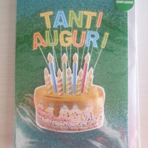 BIGLIETTO HALLMARK COMPLEANNO TANTI AUGURI CON TORTA