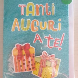 BIGLIETTO HALLMARK COMPLEANNO " TANTI AUGURI A TE " CON REGALI