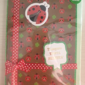 BIGLIETTO HALLMARK TANTI AUGURI " TI AUGURO TANTA FELICITA' " CON COCCINELLA