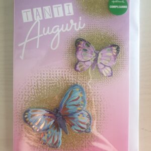 BIGLIETTO HALLMARK COMPLEANNO TANTI AUGURI CON FARFALLE