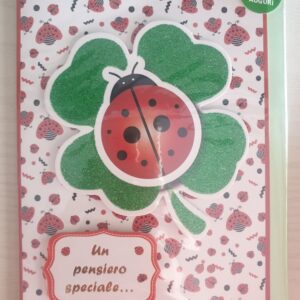 BIGLIETTO HALLMARK TANTI AUGURI " UN PENSIERO SPECIALE PER TE.." CON COCCINELLA