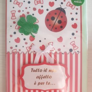 BIGLIETTO HALLMARK TANTI AUGURI CON QUADRIFOGLIO