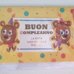 BIGLIETTO PORTA SOLDI BUON COMPLEANNO " LA FESTA SARA' PIU' BELLA PERCHE' ... "