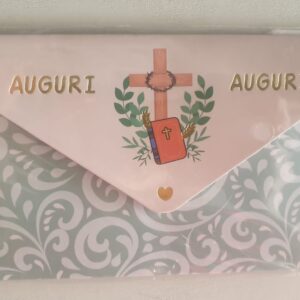 BIGLIETTO PORTA SOLDI HALLMARK AUGURI CRESIMA VERDE