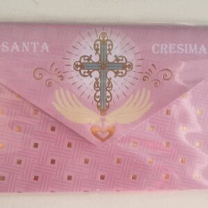 BIGLIETTO PORTA SOLDI HALLMARK CRESIMA ROSA