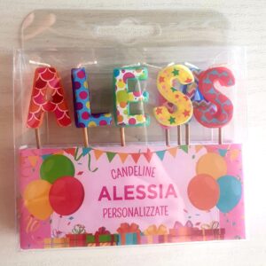 CANDELINE DI COMPLEANNO PERSONALIZZATE CON NOME "ALESSIA" PER FESTE, COMPLEANNI, PARTY ED OCCASIONI SPECIALI