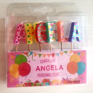 CANDELINE DI COMPLEANNO PERSONALIZZATE CON NOME "ANGELA" PER FESTE, COMPLEANNI, PARTY ED OCCASIONI SPECIALI