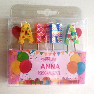 CANDELINE DI COMPLEANNO PERSONALIZZATE CON NOME "ANNA" PER FESTE, COMPLEANNI, PARTY ED OCCASIONI SPECIALI