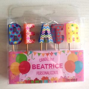 CANDELINE DI COMPLEANNO PERSONALIZZATE CON NOME "BEATRICE" PER FESTE, COMPLEANNI, PARTY ED OCCASIONI SPECIALI