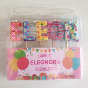 CANDELINE DI COMPLEANNO PERSONALIZZATE CON NOME "ELEONORA" PER FESTE, COMPLEANNI, PARTY ED OCCASIONI SPECIALI