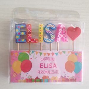 CANDELINE DI COMPLEANNO PERSONALIZZATE CON NOME "ELISA" PER FESTE, COMPLEANNI, PARTY ED OCCASIONI SPECIALI