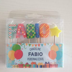 CANDELINE DI COMPLEANNO PERSONALIZZATE CON NOME "FABIO" PER FESTE, COMPLEANNI, PARTY ED OCCASIONI SPECIALI