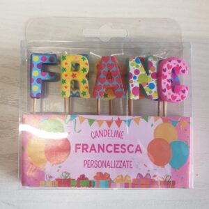 CANDELINE DI COMPLEANNO PERSONALIZZATE CON NOME "FRANCESCA" PER FESTE, COMPLEANNI, PARTY ED OCCASIONI SPECIALI