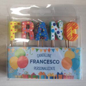 CANDELINE DI COMPLEANNO PERSONALIZZATE CON NOME "FRANCESCO" PER FESTE, COMPLEANNI, PARTY ED OCCASIONI SPECIALI