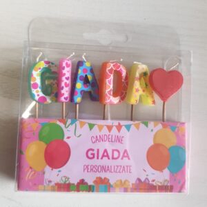 CANDELINE DI COMPLEANNO PERSONALIZZATE CON NOME "GIADA" PER FESTE, COMPLEANNI, PARTY ED OCCASIONI SPECIALI