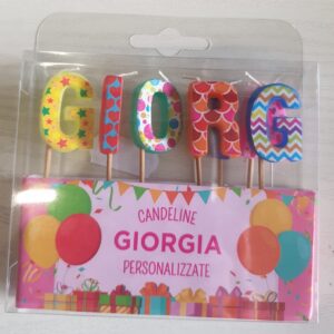 CANDELINE DI COMPLEANNO PERSONALIZZATE CON NOME "GIORGIA" PER FESTE, COMPLEANNI, PARTY ED OCCASIONI SPECIALI