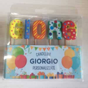 CANDELINE DI COMPLEANNO PERSONALIZZATE CON NOME "GIORGIO" PER FESTE, COMPLEANNI, PARTY ED OCCASIONI SPECIALI