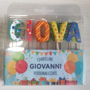 CANDELINE DI COMPLEANNO PERSONALIZZATE CON NOME "GIOVANNI" PER FESTE, COMPLEANNI, PARTY ED OCCASIONI SPECIALI