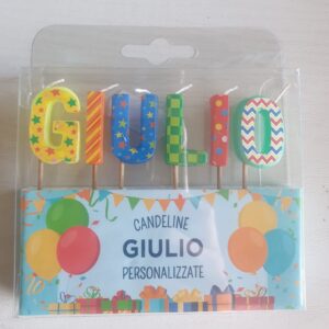 CANDELINE DI COMPLEANNO PERSONALIZZATE CON NOME "GIULIO" PER FESTE, COMPLEANNI, PARTY ED OCCASIONI SPECIALI