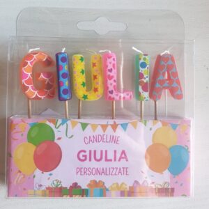 CANDELINE DI COMPLEANNO PERSONALIZZATE CON NOME "GIULIA" PER FESTE, COMPLEANNI, PARTY ED OCCASIONI SPECIALI