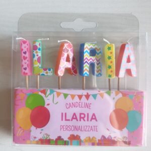CANDELINE DI COMPLEANNO PERSONALIZZATE CON NOME "ILARIA" PER FESTE, COMPLEANNI, PARTY ED OCCASIONI SPECIALI