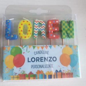 CANDELINE DI COMPLEANNO PERSONALIZZATE CON NOME "LORENZO" PER FESTE, COMPLEANNI, PARTY ED OCCASIONI SPECIALI