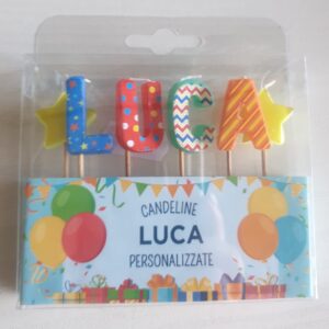 CANDELINE DI COMPLEANNO PERSONALIZZATE CON NOME "LUCA" PER FESTE, COMPLEANNI, PARTY ED OCCASIONI SPECIALI