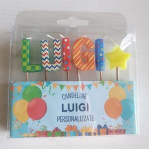 CANDELINE DI COMPLEANNO PERSONALIZZATE CON NOME "LUIGI" PER FESTE, COMPLEANNI, PARTY ED OCCASIONI SPECIALI
