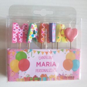 CANDELINE DI COMPLEANNO PERSONALIZZATE CON NOME "MARIA" PER FESTE, COMPLEANNI, PARTY ED OCCASIONI SPECIALI