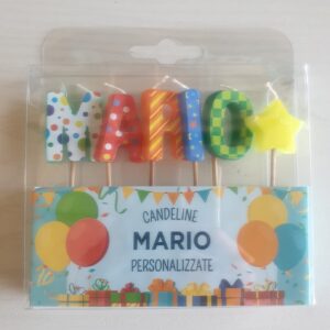 CANDELINE DI COMPLEANNO PERSONALIZZATE CON NOME "MARIO" PER FESTE, COMPLEANNI, PARTY ED OCCASIONI SPECIALI