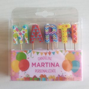 CANDELINE DI COMPLEANNO PERSONALIZZATE CON NOME "MARTINA" PER FESTE, COMPLEANNI, PARTY ED OCCASIONI SPECIALI