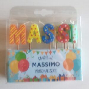 CANDELINE DI COMPLEANNO PERSONALIZZATE CON NOME "MASSIMO" PER FESTE, COMPLEANNI, PARTY ED OCCASIONI SPECIALI