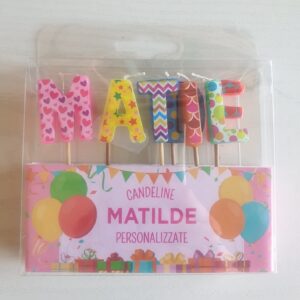 CANDELINE DI COMPLEANNO PERSONALIZZATE CON NOME "MATILDE" PER FESTE, COMPLEANNI, PARTY ED OCCASIONI SPECIALI