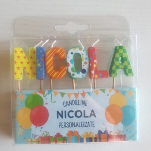 CANDELINE DI COMPLEANNO PERSONALIZZATE CON NOME "NICOLA" PER FESTE, COMPLEANNI, PARTY ED OCCASIONI SPECIALI