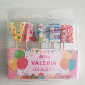CANDELINE DI COMPLEANNO PERSONALIZZATE CON NOME "VALERIA" PER FESTE, COMPLEANNI, PARTY ED OCCASIONI SPECIALI