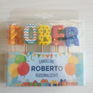 CANDELINE DI COMPLEANNO PERSONALIZZATE CON NOME "ROBERTO" PER FESTE, COMPLEANNI, PARTY ED OCCASIONI SPECIALI