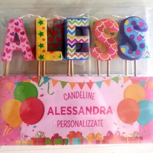 CANDELINE DI COMPLEANNO PERSONALIZZATE CON NOME "ALESSANDRA" PER FESTE, COMPLEANNI, PARTY ED OCCASIONI SPECIALI