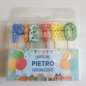 CANDELINE DI COMPLEANNO PERSONALIZZATE CON NOME "PIETRO" PER FESTE, COMPLEANNI, PARTY ED OCCASIONI SPECIALI