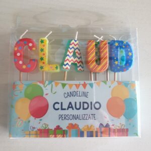 CANDELINE DI COMPLEANNO PERSONALIZZATE CON NOME "CLAUDIO" PER FESTE, COMPLEANNI, PARTY ED OCCASIONI SPECIALI